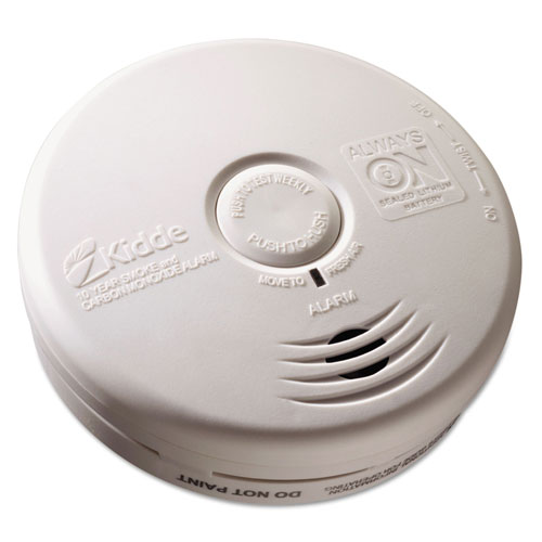 Kidde Safety Kitchen Smoke/Carbon Monoxide Alarm, Lithium Battery, 5.22"Dia x 1.6"Depth