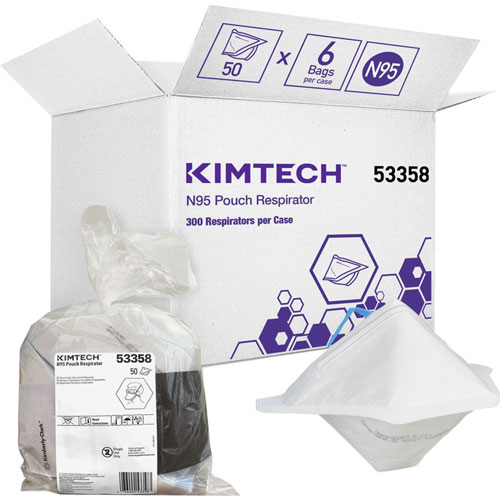 Kimberly-Clark N95 Pouch Respirator - Breathable, Comfortable - Universal Size - Airborne Particle, Airborne Contaminant Protection - 6 / Carton - TAA Compliant