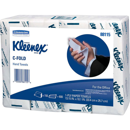 Kleenex C-Fold Towels,10-1/10"x13-1/4" ,150 Shts/Bundle,4/PK,WE