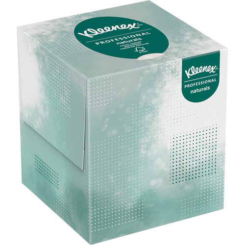 Kleenex Naturals Facial Tissue - 8.40" x 8.40" - White - Fiber - Soft - For Restroom - 95 Per Box - 1 Box