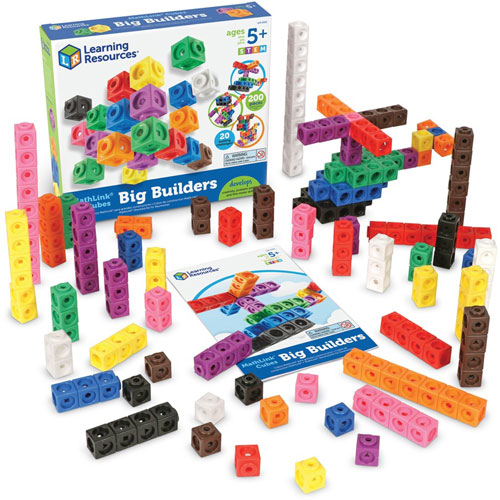 Learning Resources Big Builders, Cubes, 9"Wx2"Lx10-1/10"H, Multi