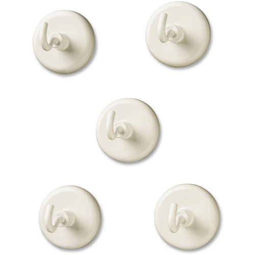 Learning Resources Original Magnetic Hooks, 1.1/4" D, 5/PK, White