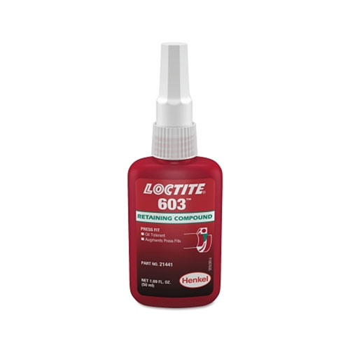 Loctite Loctite® 603™ Retaining Compound, Oil Tolerant, 50 mL Bottle, Green, 3,770 psi