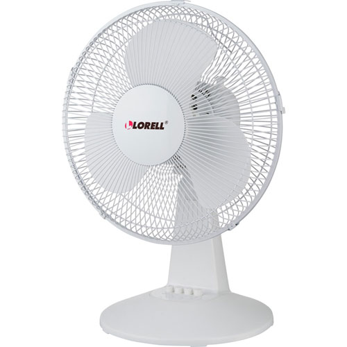Lorell 12" Oscillating Fan, 3 Speeds, 13-15/16"x11-1/2"x1-1/2", LGY