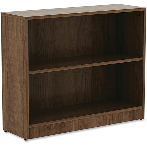 Lorell 2-Shelf Bookcase, 36" x 12" x 29-1/2", Walnut