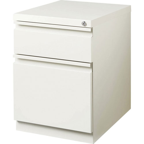 Lorell 20" 2-drawer Box/File Steel Mobile Pedestal, 15" x 19.9" x 23.8", White