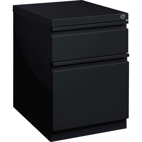 Lorell 20" 2-drawer Box/File Steel Mobile Pedestal, 15" x 19.9" x 23.8", Black