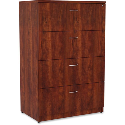 Lorell 4-Drawer Lateral File, 35-1/2" x 22" x 54-3/4", Cherry