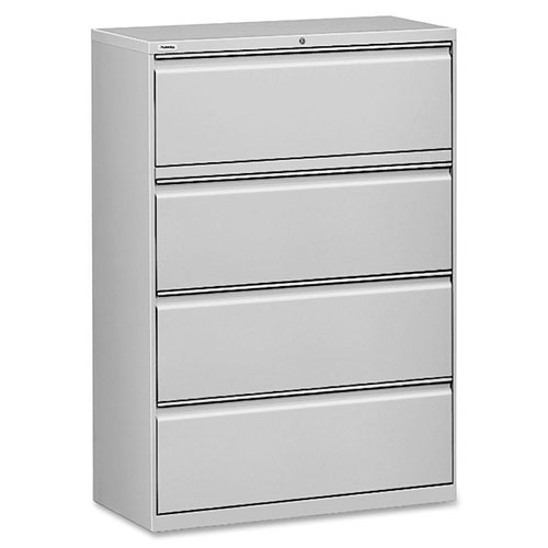 Lorell 4 Drawer Metal Lateral File Cabinet, 44"x21.5"x57.75", Gray