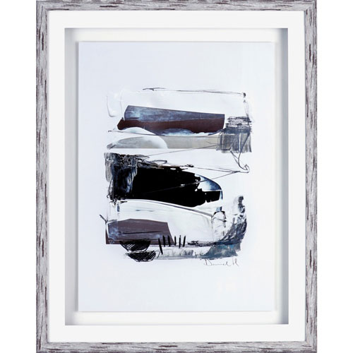 Lorell Abstract Design Framed Artwork, 27.50" x 35.50" Frame Size, 1 Each, Black, White