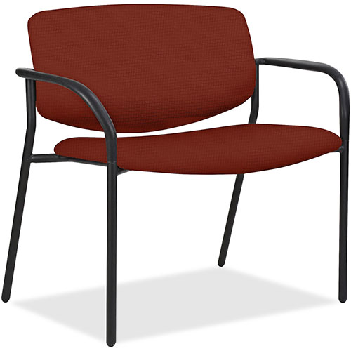 Lorell Bariatric Guest Chair, 600 lb. Capacity, 25" x 33" x 36-1/2", Orange/Black