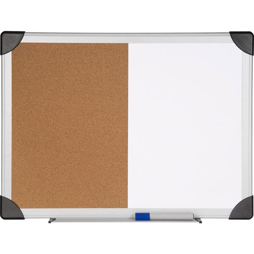 Lorell Combo Board, Erase/Bulletin, 18" x 24", Aluminum
