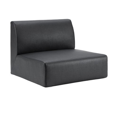 Lorell Contemporary Collection Single Seat Sofa, 25.5" x 25.5" x 19.6", Material: Polyurethane, Finish: Black