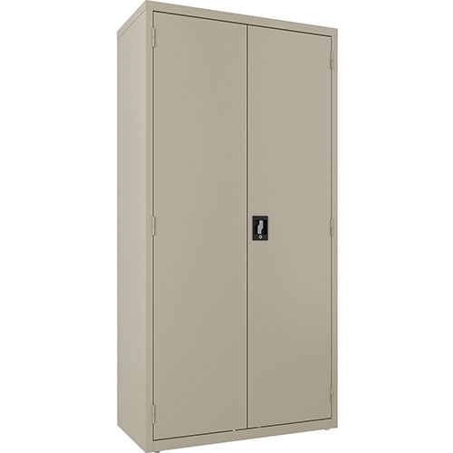 Lorell Double Door Wardrobe, Lockable, 36"Wx18"Lx72"H, Putty