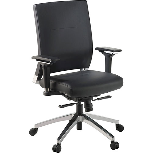 Lorell Executive Swivel Chair,28-1/2"x28-1/4"x43-1/2",Black Leather