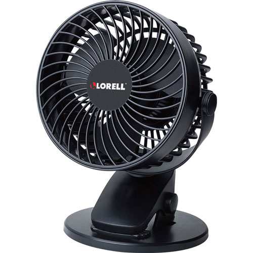 Lorell Fan, USB, 5-4/5"Wx4-4/5"Lx7-7/10"H, Black
