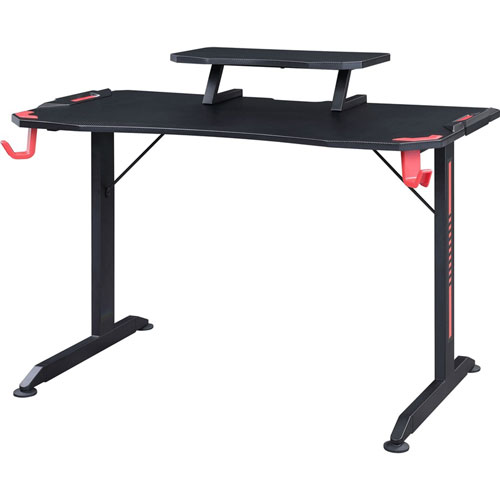 Lorell Gaming Desk, Powder Coated Base, 36", x 48" x 26" Depth, Assembly Required, Black