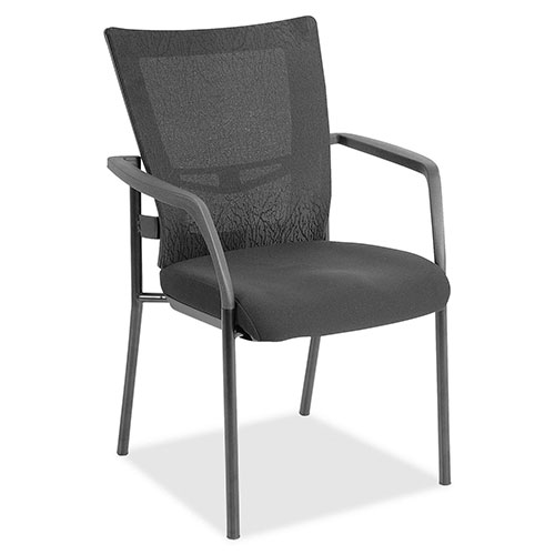 Lorell Guest Mesh Chair, 25" x 20" x 32", Black/Gray