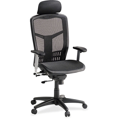 Lorell High-Back Mesh Chair 20-7/8" x 23-1/4" x 34-3/8" x42-7/8", Black