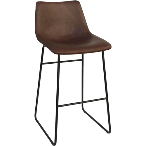 Lorell Mid-century Modern Sled Guest Stool, Tan Bonded Leather Seat, Sled Base, Tan, Bonded Leather, 18.75" Seat Width, 18.9" x 22.3" Depth x 39.8" Height, 2 / Carton