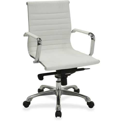 Lorell Modern Mid Back Chair, 24-3/4" x 25" x 39-3/8", White