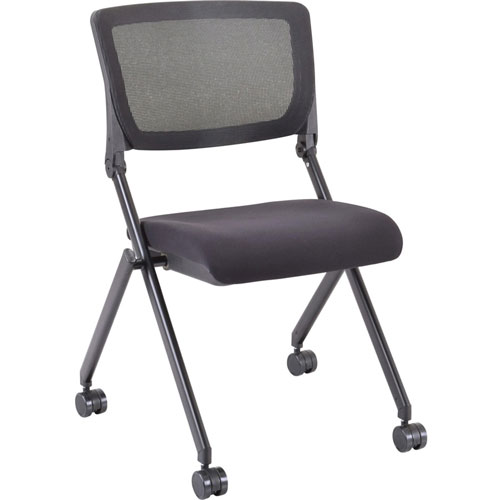 Lorell Nesting Chairs, Mobile, 20-1/4"x22-7/8"x35-3/8", 2/CT, Black