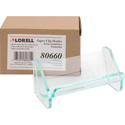 Lorell Paper Clip Holder, Green Edge
