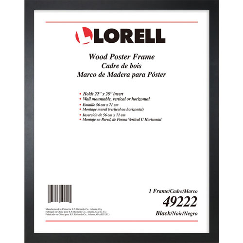 Lorell Poster Frame, Wall-Mountable, 22"Lx28"H, Black