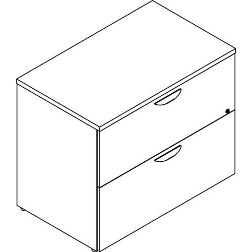 Lorell Prominence 2.0 Gray Elm Laminate Desk Unit - 36" x 22" x 29" , 1" Top, 0.1" Edge - 2 x File Drawer