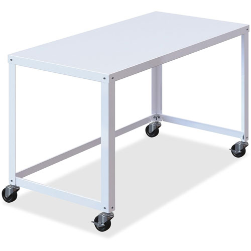 Lorell Ready-to-Assemble Mobile Desk, 48" x 23" x 29-1/2", White
