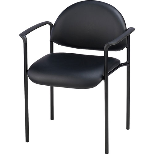 Lorell Reception Guest Chair,23-3/4"x23-1/2"x30-1/2",Black Vinyl