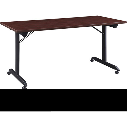 Lorell Rectangle Top - Powder Coated Base x 63", 29.50", x 63" x 29.50" Depth, Assembly Required, Brown