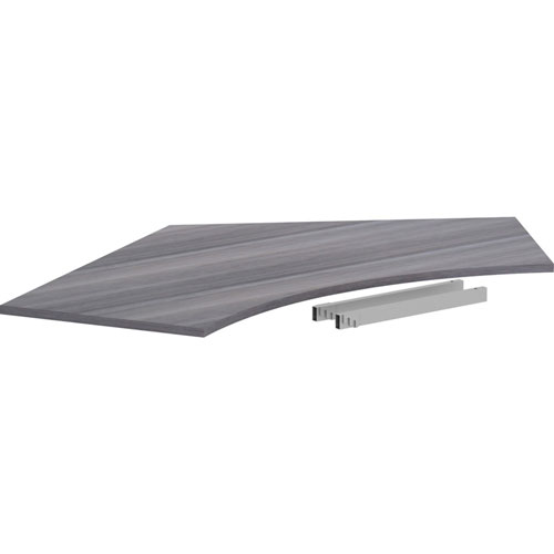 Lorell Relevance Series 120 Curve Panel Top, Weathered Charcoal Laminate, 47.25" x 34.13" x 1"