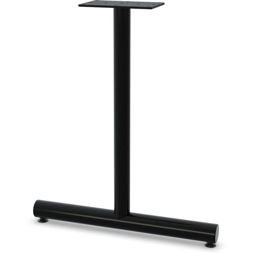 Lorell Relevance Tabletop T-Leg Base with Glides - 27.8" - Material: Tubular Steel - Finish: Black