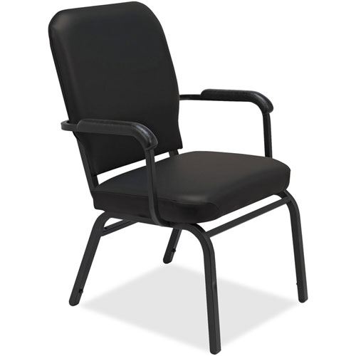 Lorell Stack Chair w/Arm, 500lb Cap, 25-1/2" x 25" x 35-1/2", V/BK