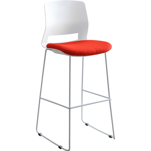 Lorell Stool, Stackable, 20"x21"x45", 2/CT, White/Green