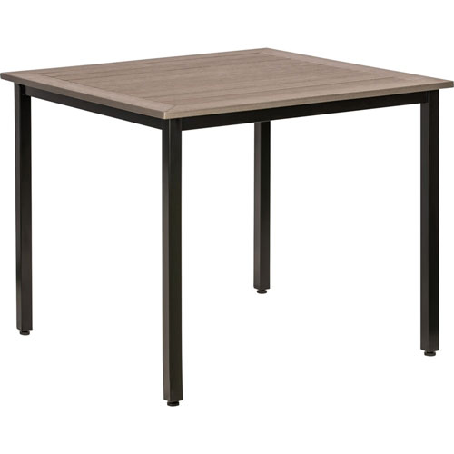 Lorell Table, Outdoor, Polystyrene, 36-5/8"x36-5/8"x30-3/4", Charcoal