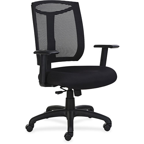 Lorell Task Chair, Mesh Back, Air Grid Seat, 27" x 26" x 43", Black