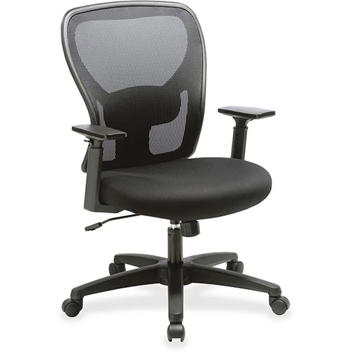 Lorell Task Chair, Mesh Mid Back, 27-1/2" x 27-3/4" x 41-7/8", Black