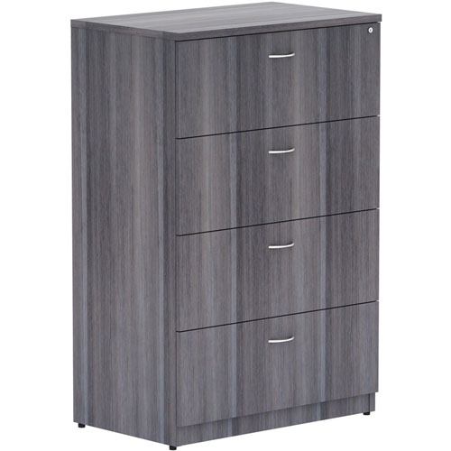 Lorell Weathered Charcoal 4-drawer Lateral File, 35.5" x 22" x 54.8", Weathered Charcoal Laminate