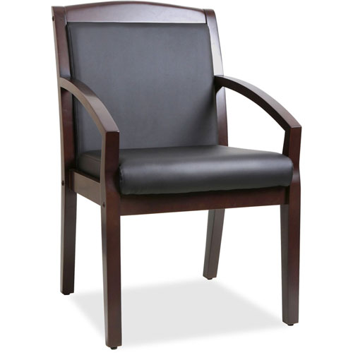 Lorell Wood Guest Chair, 23-1/4" x 24-3/8" x 35.88", Black/Espresso