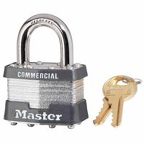Master Lock Company Laminated Padlocks Keyed Alike Key Code 2001, 5/16 in Diam., 3/4 in W, Silver