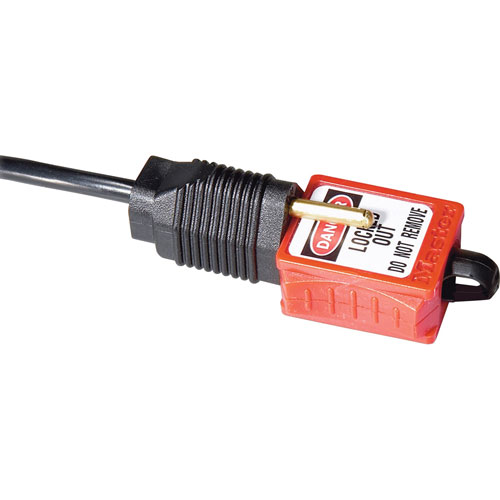 Master Lock Company Plug Lockout, Fits 2 Prong 120 Volt Plug, Red