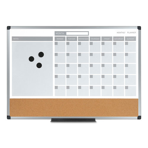 MasterVision™ 3-in-1 Calendar Planner Dry Erase Board, 36 x 24, Silver Frame