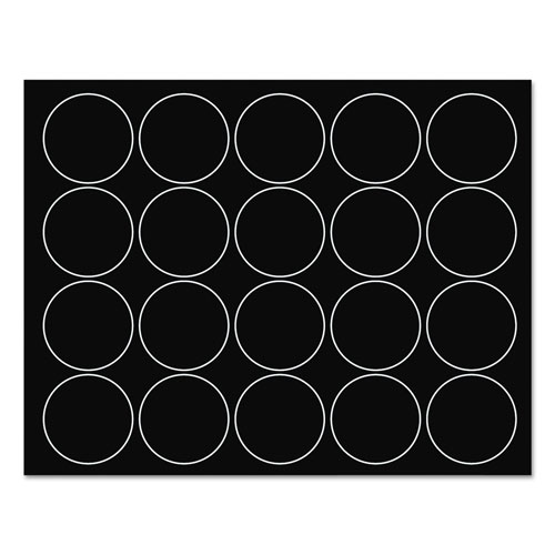MasterVision™ Interchangeable Magnetic Board Accessories, Circles, Black, 3/4", 20/Pack