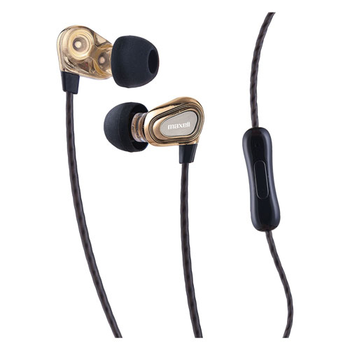 Maxell Dual Driver Earbuds with MIC, Gold