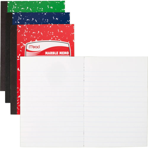 Mead Memo Book, Narrow Ruled, 80 Sheets, 5-1/2"x4", Assorted