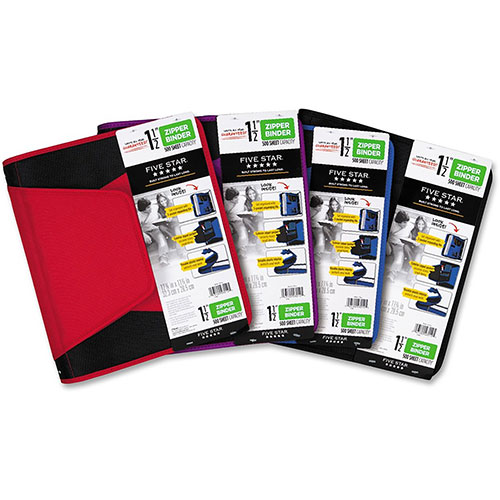 Mead Zipper Binder - 500 Sheet Capacity - 3 x Ring Fastener(s) - 3 Pocket(s) - Multi-colored