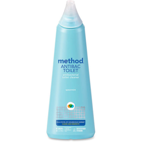 Method Products Antibacterial Toilet Cleaner, Spearmint, 24 oz Bottle, 6/Carton