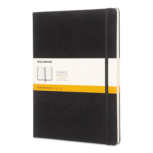 Moleskine Classic Colored Hardcover Notebook, Narrow Rule, Black, 10 x 7.5, 192 Sheets